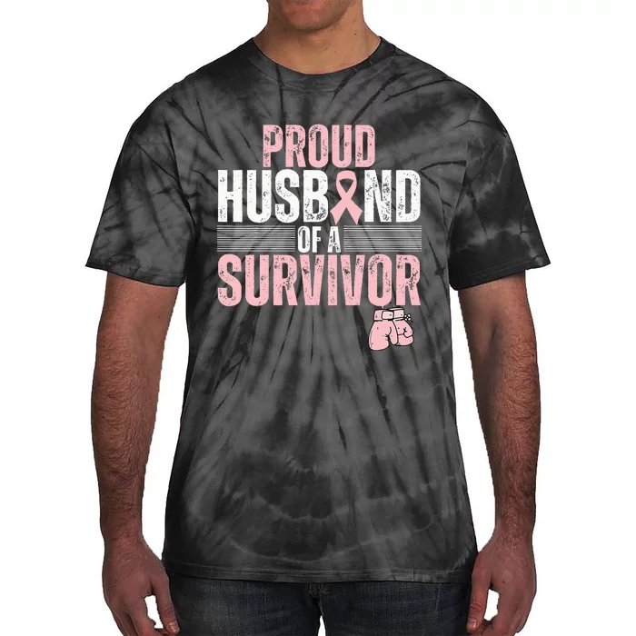 Breast Cancer Awareness Support for Proud Spouses Tie-Dye T-Shirt