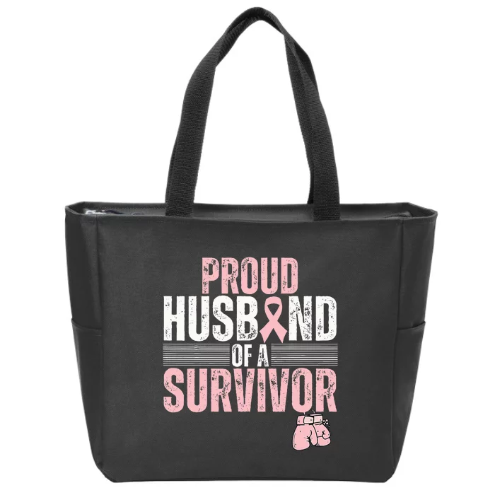 Breast Cancer Awareness Support for Proud Spouses Zip Tote Bag