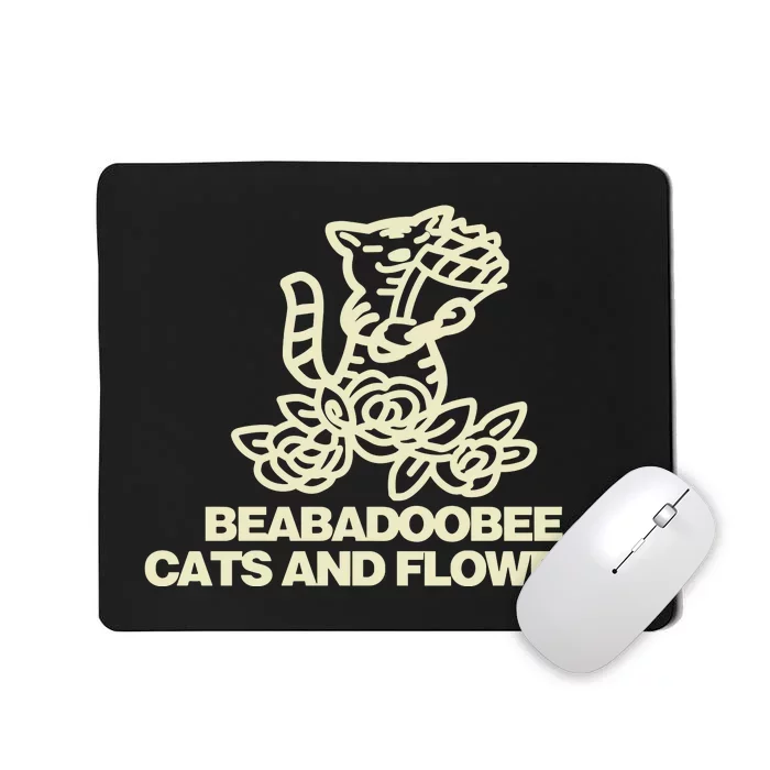 Beabadoobee Cats And Flowers Mousepad