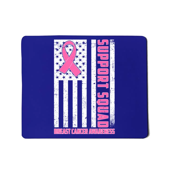 Breast Cancer Awareness Support Squad Distressed USA Flag Mousepad