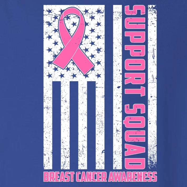 Breast Cancer Awareness Support Squad Distressed USA Flag Toddler Long Sleeve Shirt