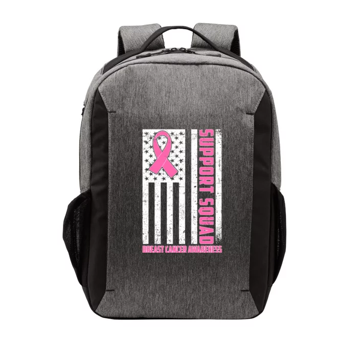 Breast Cancer Awareness Support Squad Distressed USA Flag Vector Backpack