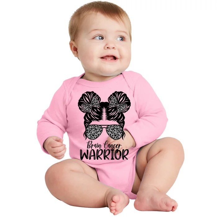 Brain Cancer Awareness Month Brain Cancer Warrior Cute Gift Baby Long Sleeve Bodysuit