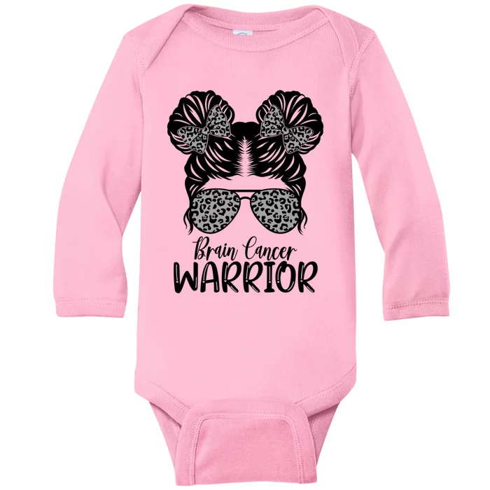 Brain Cancer Awareness Month Brain Cancer Warrior Cute Gift Baby Long Sleeve Bodysuit