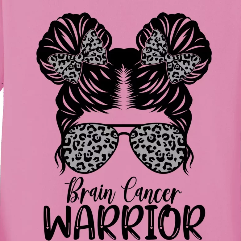 Brain Cancer Awareness Month Brain Cancer Warrior Cute Gift Kids Long Sleeve Shirt