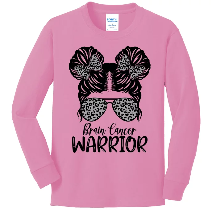 Brain Cancer Awareness Month Brain Cancer Warrior Cute Gift Kids Long Sleeve Shirt