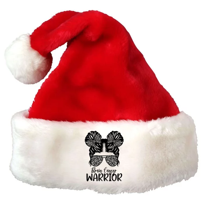 Brain Cancer Awareness Month Brain Cancer Warrior Cute Gift Premium Christmas Santa Hat