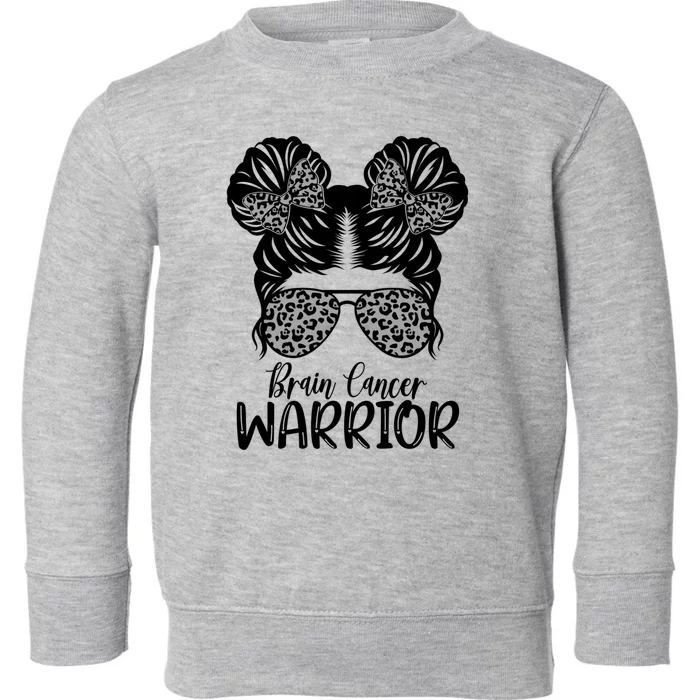 Brain Cancer Awareness Month Brain Cancer Warrior Cute Gift Toddler Sweatshirt