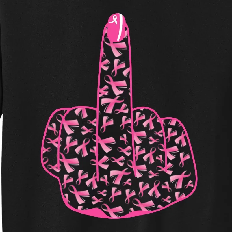 Breast Cancer Awareness FCK Breast Cancer Finger Sweatshirt