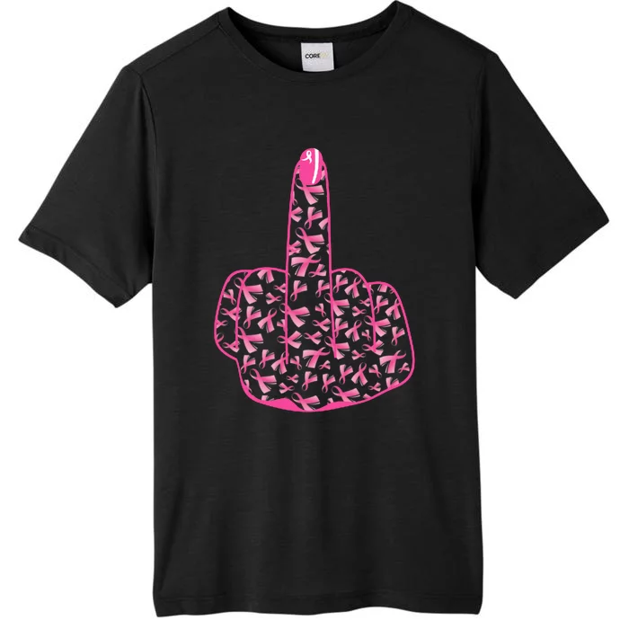 Breast Cancer Awareness FCK Breast Cancer Finger ChromaSoft Performance T-Shirt