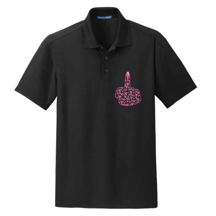 Breast Cancer Awareness FCK Breast Cancer Finger Dry Zone Grid Performance Polo