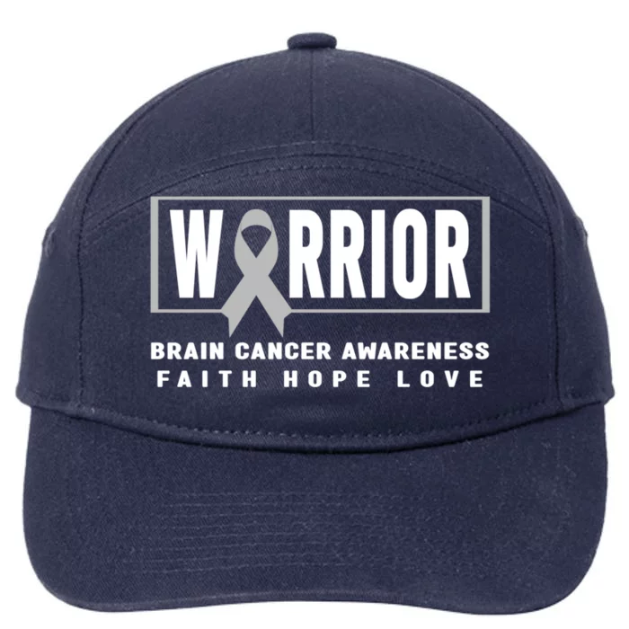 Brain Cancer Awareness Gift Funny Gift Brain Cancer Warrior Cool Gift 7-Panel Snapback Hat