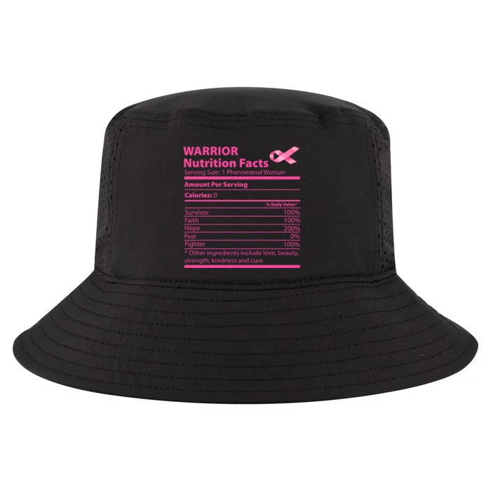 Breast Cancer Awareness Warrior Nutrition Facts Faith Hope Cool Comfort Performance Bucket Hat