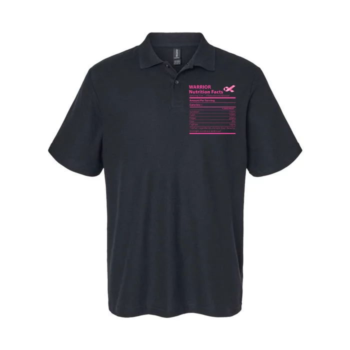 Breast Cancer Awareness Warrior Nutrition Facts Faith Hope Softstyle Adult Sport Polo