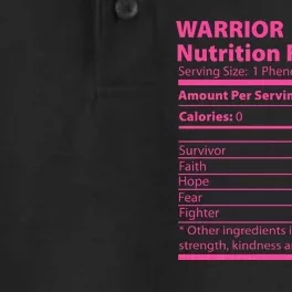 Breast Cancer Awareness Warrior Nutrition Facts Faith Hope Dry Zone Grid Performance Polo