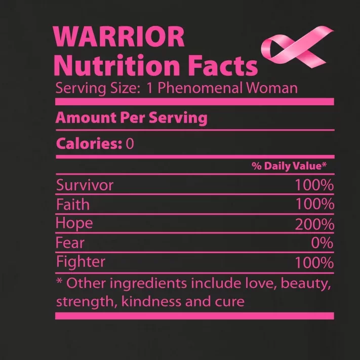 Breast Cancer Awareness Warrior Nutrition Facts Faith Hope Toddler Long Sleeve Shirt