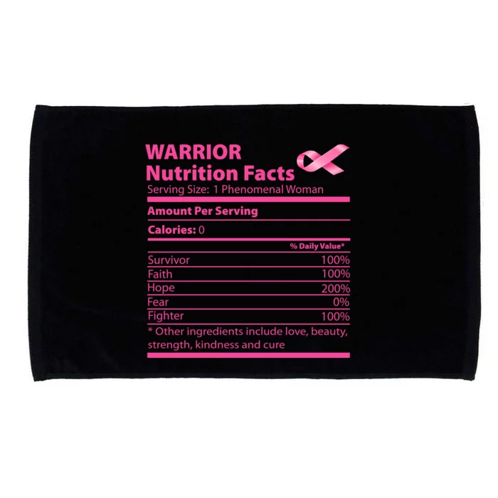 Breast Cancer Awareness Warrior Nutrition Facts Faith Hope Microfiber Hand Towel