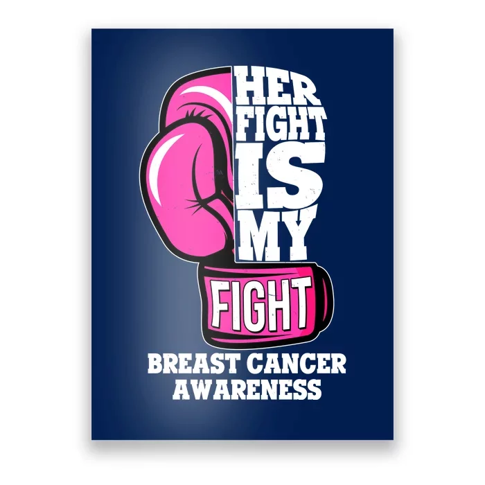 Breast Cancer Awareness Her Fight Is My Fight Boxing Glove Poster