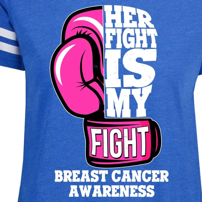 Breast Cancer Awareness Her Fight Is My Fight Boxing Glove Enza Ladies Jersey Football T-Shirt