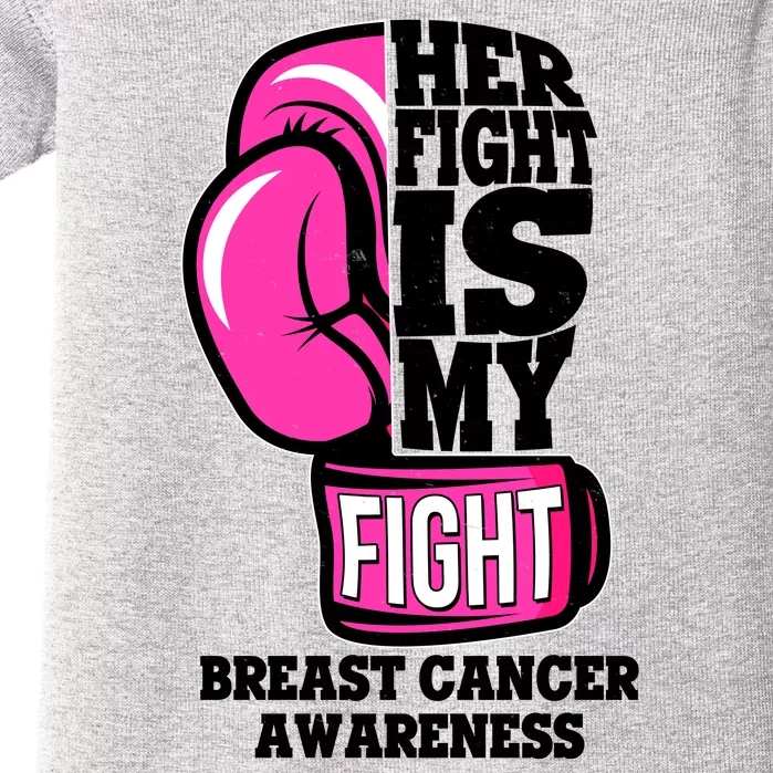 Breast Cancer Awareness Her Fight Is My Fight Boxing Glove Baby Bodysuit