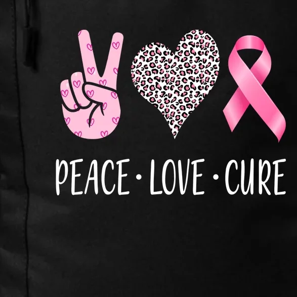 Breast Cancer Awareness Peace Love Cure Daily Commute Backpack