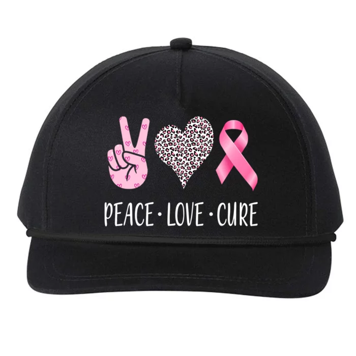 Breast Cancer Awareness Peace Love Cure Snapback Five-Panel Rope Hat