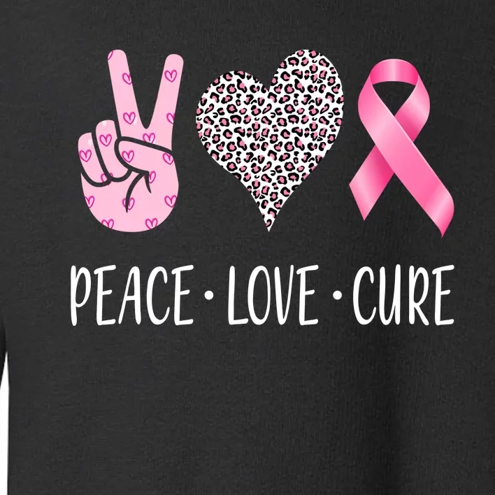 Breast Cancer Awareness Peace Love Cure Toddler Sweatshirt