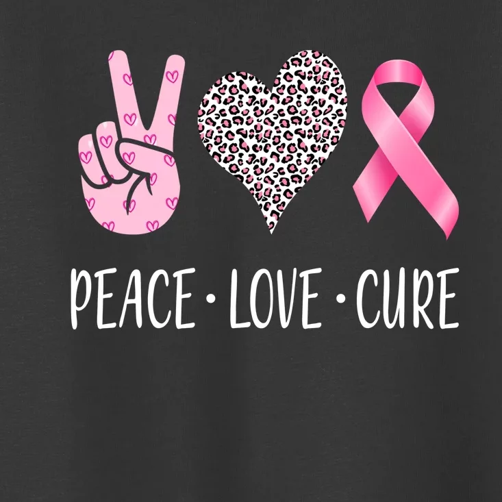 Breast Cancer Awareness Peace Love Cure Toddler T-Shirt