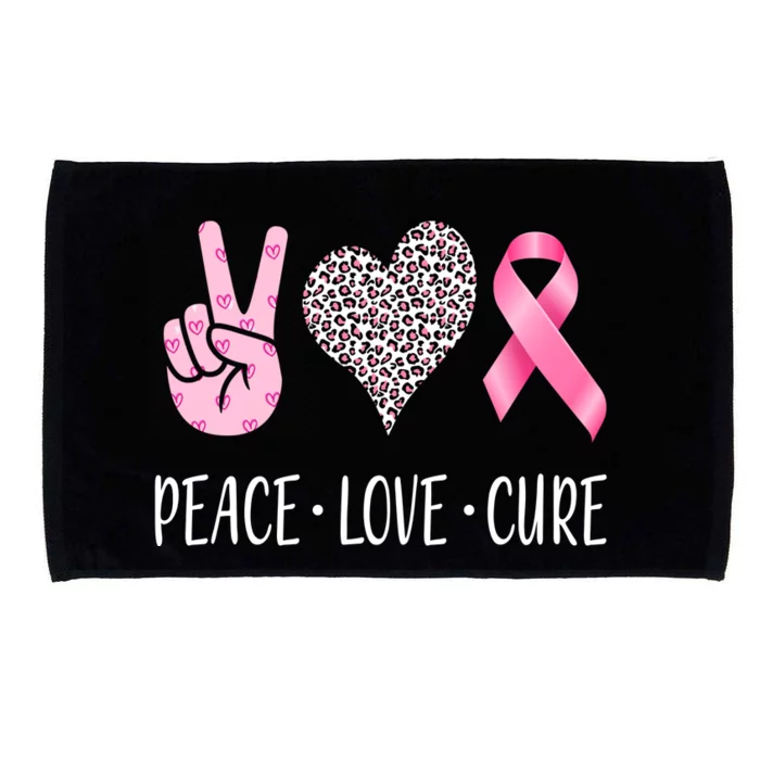 Breast Cancer Awareness Peace Love Cure Microfiber Hand Towel