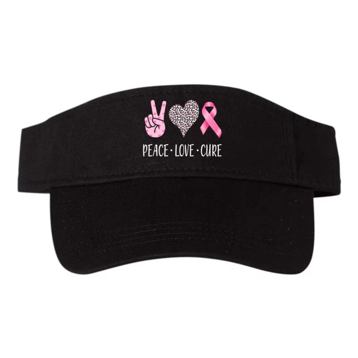 Breast Cancer Awareness Peace Love Cure Valucap Bio-Washed Visor