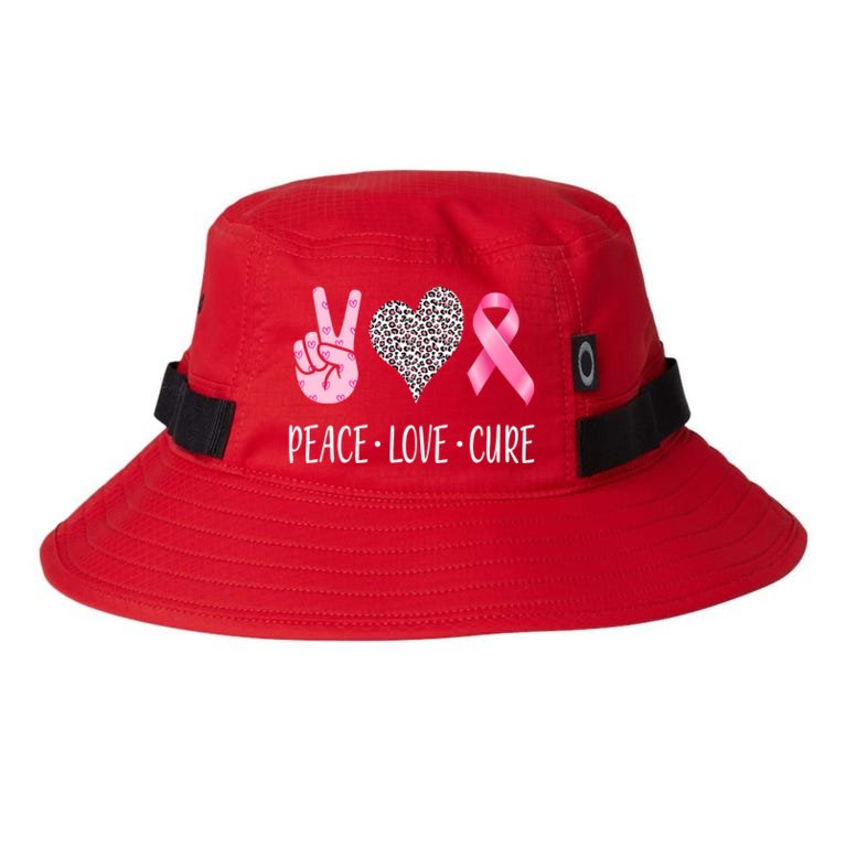 Breast Cancer Awareness Peace Love Cure Oakley - Bucket Hat