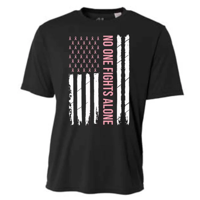 Breast Cancer Awareness Usa American Flag Cooling Performance Crew T-Shirt