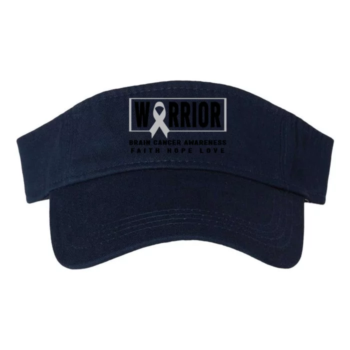 Brain Cancer Awareness Gift Brain Cancer Warrior Gift Valucap Bio-Washed Visor