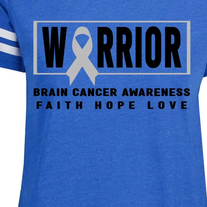 Brain Cancer Awareness Gift Brain Cancer Warrior Gift Enza Ladies Jersey Football T-Shirt