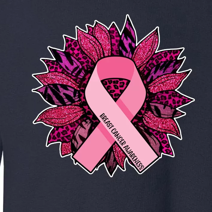 Breast Cancer Awareness Flower Ribbon Toddler Sweatshirt