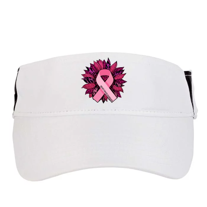 Breast Cancer Awareness Flower Ribbon Adult Drive Performance Visor