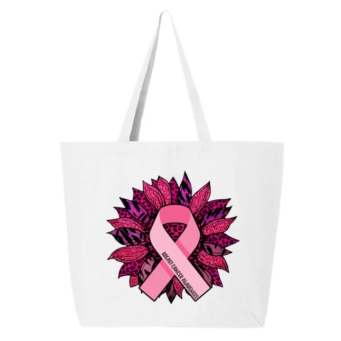 Breast Cancer Awareness Flower Ribbon 25L Jumbo Tote