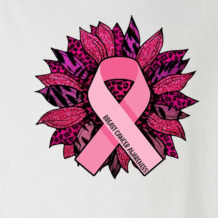 Breast Cancer Awareness Flower Ribbon Toddler Long Sleeve Shirt