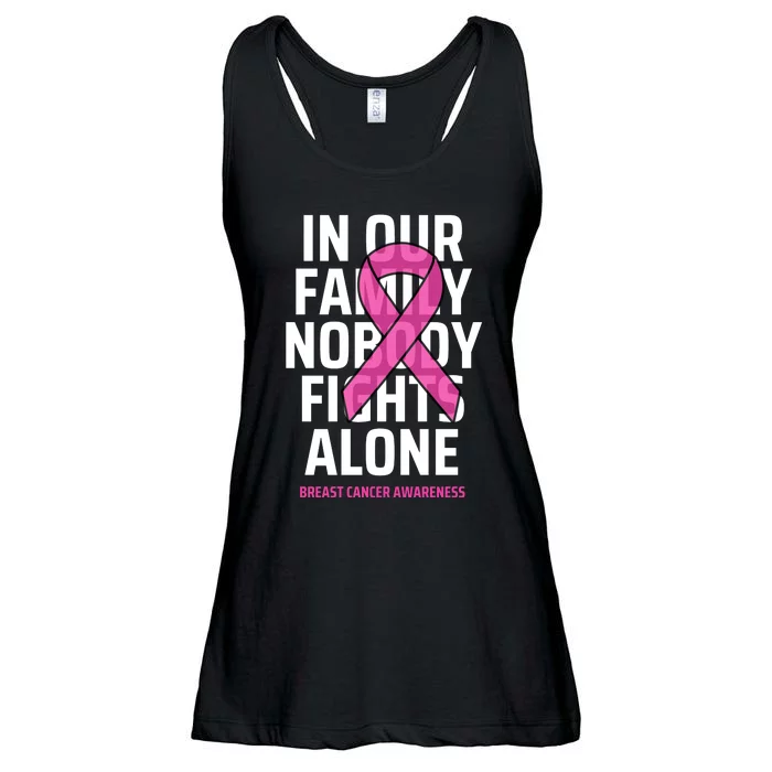 Breast Cancer Awareness Nobody Fights Alone Breast Cancer Ladies Essential Flowy Tank