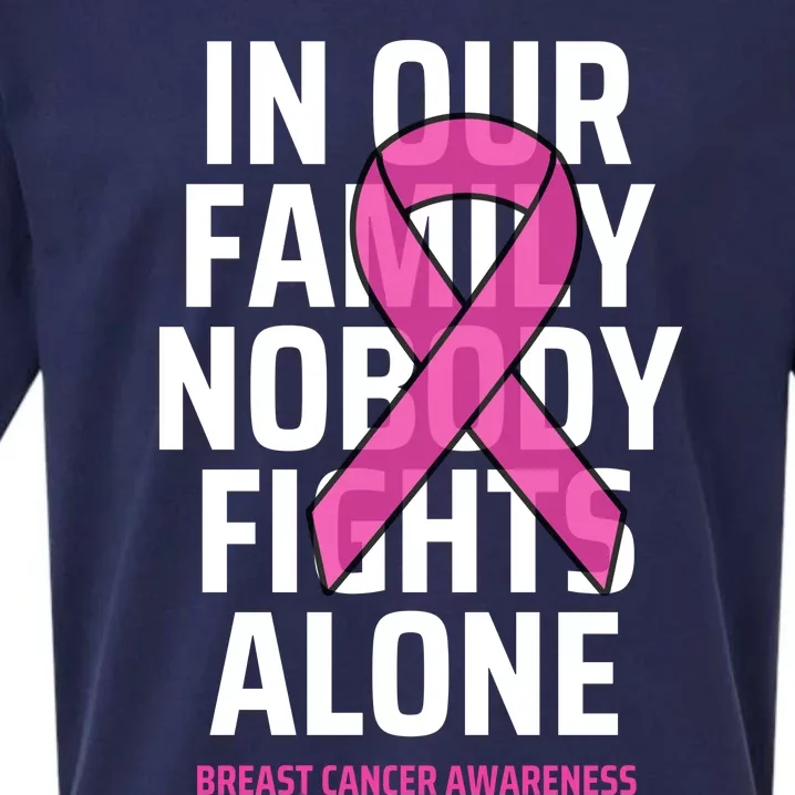 Breast Cancer Awareness Nobody Fights Alone Breast Cancer Sueded Cloud Jersey T-Shirt