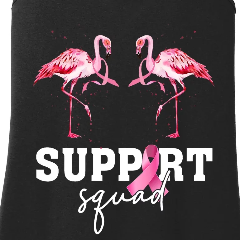 Breast Cancer Awareness Flamingo Support Squad Ladies Essential Tank