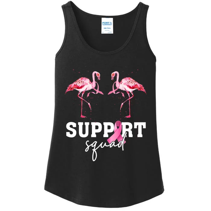 Breast Cancer Awareness Flamingo Support Squad Ladies Essential Tank