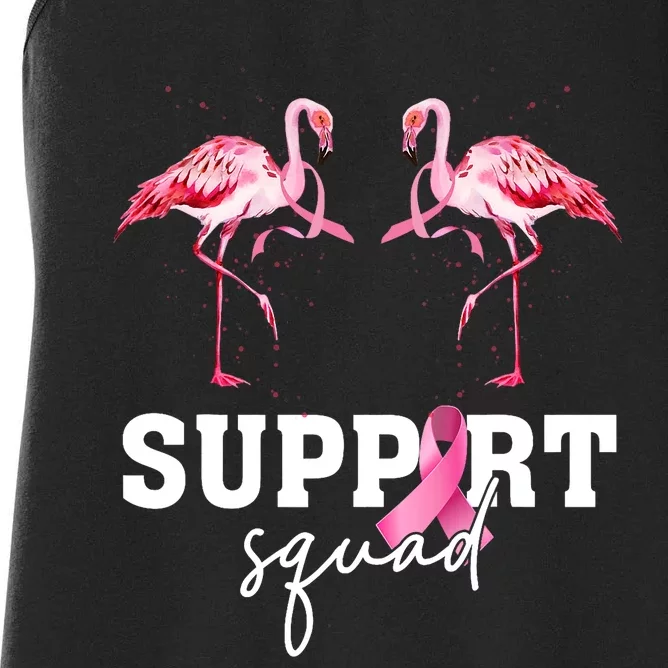 Breast Cancer Awareness Flamingo Support Squad Women's Racerback Tank