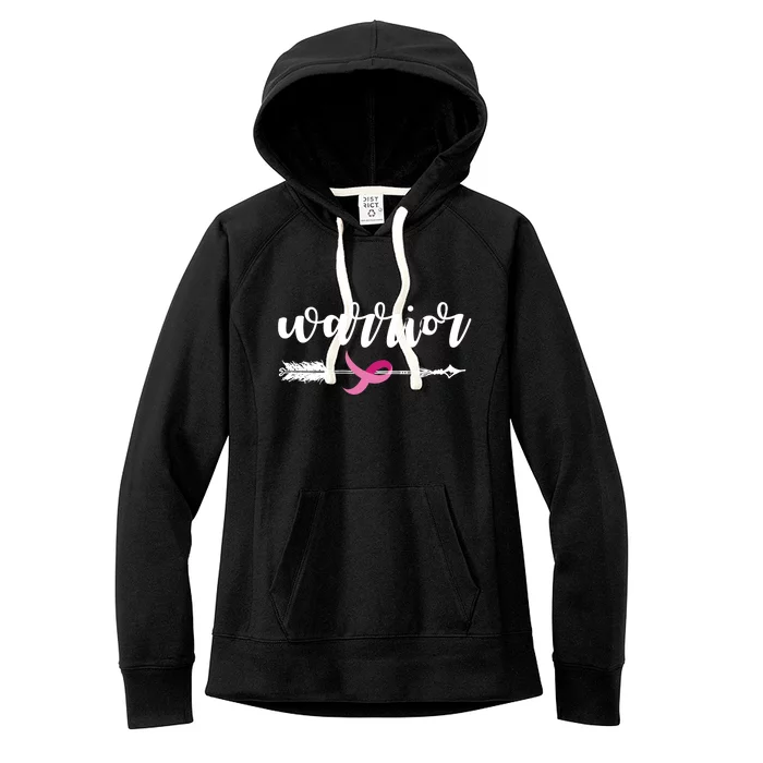 Breast Cancer Awareness Warrior Pink Ribbon Women's Fleece Hoodie