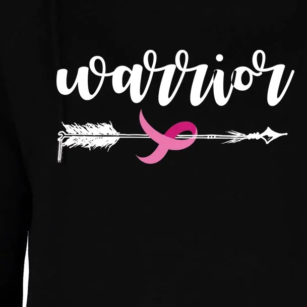 Breast Cancer Awareness Warrior Pink Ribbon Womens Funnel Neck Pullover Hood