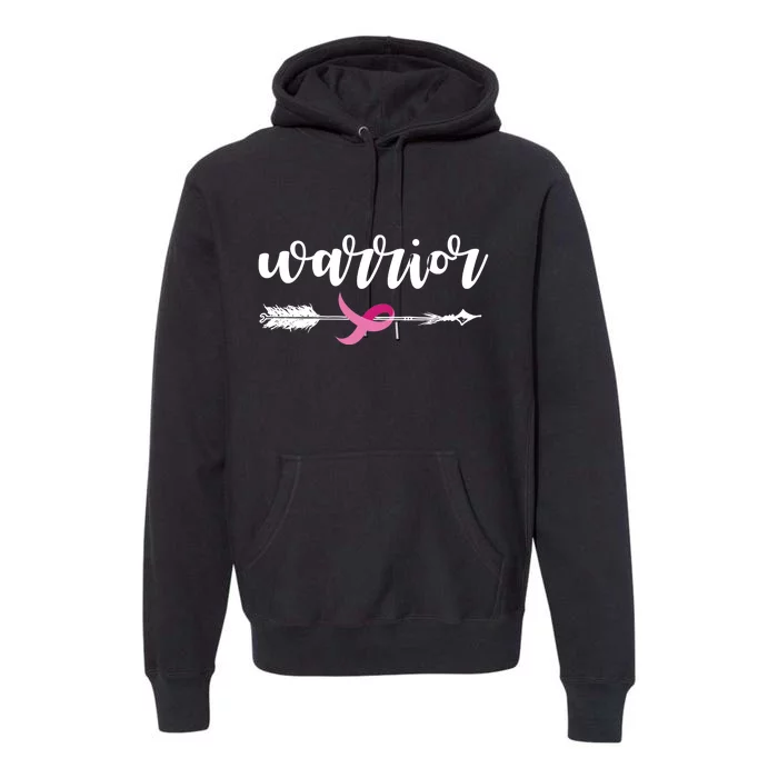 Breast Cancer Awareness Warrior Pink Ribbon Premium Hoodie