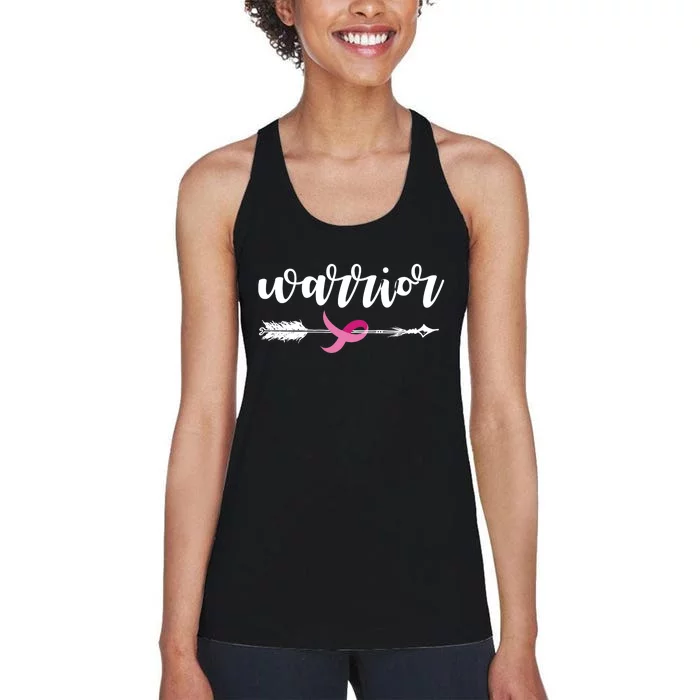 Breast Cancer Awareness Warrior Pink Ribbon Women's Racerback Tank