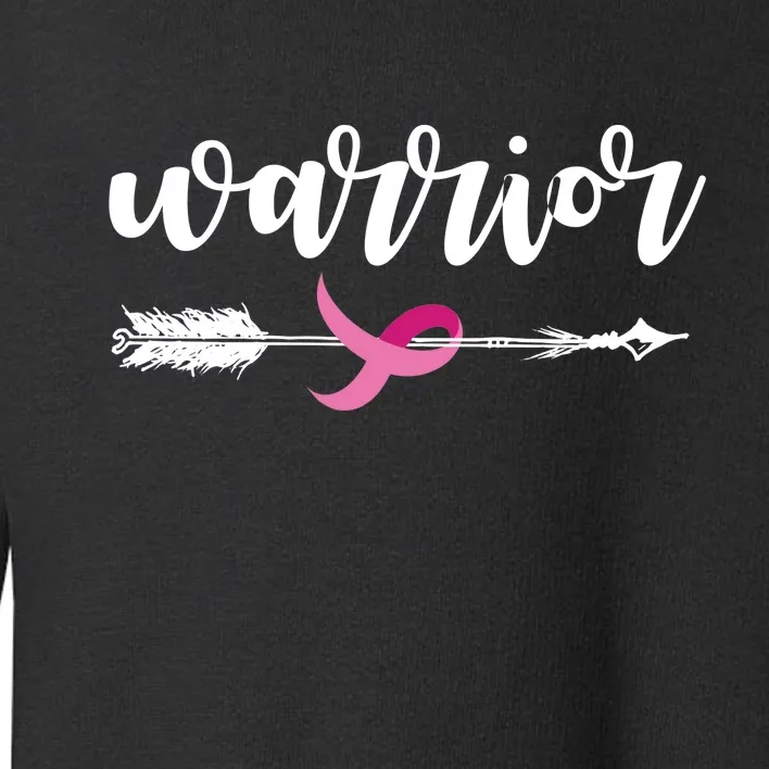 Breast Cancer Awareness Warrior Pink Ribbon Toddler Sweatshirt