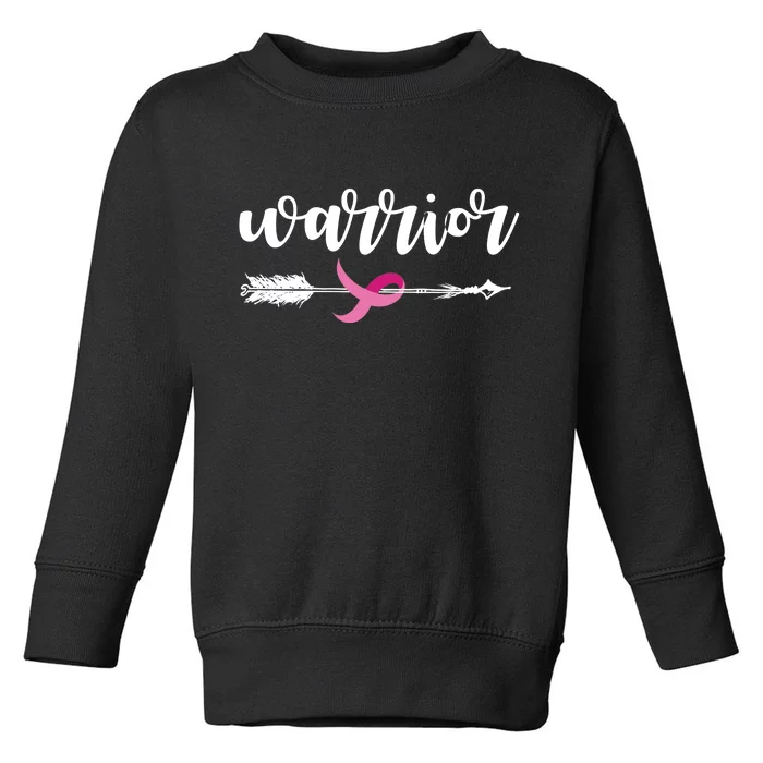 Breast Cancer Awareness Warrior Pink Ribbon Toddler Sweatshirt