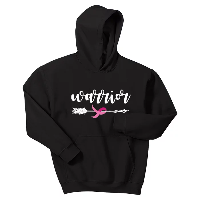 Breast Cancer Awareness Warrior Pink Ribbon Kids Hoodie